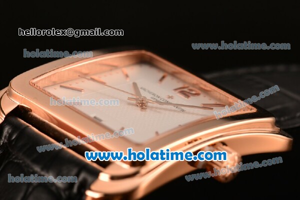 Vacheron Constantin Historiques Toledo Miyota Quartz Rose Gold Case with Stick Markers and White Dial - Click Image to Close